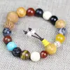 Pulsera de Dieciocho Semillas Hangzhou Lingyin Cuarta Generación Duobao Bodhi Cuentas de Buda Rosario Cuentas Pulsera de Pareja para Hombres y Mujeres Joyería Dieciocho Semillas