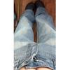 Calça Jeans Drapeada Lavada High Street para Mulheres, Estilo Verão, Calça Reta Tamanho Grande, Calça de Perna Larga Solta Estilo Americano Emagrecedora