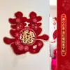 Decoración de Habitación de Boda con Estampado Dorado 3D, Pegatinas Especiales de Terciopelo con Carácter de Doble Felicidad para Puerta de Dormitorio, Pegatinas de Doble Felicidad para Puerta de Sala de Estar