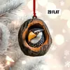 Decoraciones Navideñas Transfronterizas de Búho y Mapache Nuevas, Adornos para Árbol de Navidad, Colgantes Pequeños Planos 2D Acrílicos