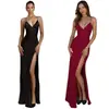 Comercio Exterior Ropa de Mujer Estilo Europeo y Americano 2026 Verano Transfronterizo Chica Caliente Ajustado Abertura Sexy Espalda Descubierta Sin Tirantes Vestido Largo