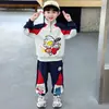 Conjunto de Roupa de Primavera e Outono para Meninos, Conjunto Esportivo de Duas Peças com Moletom Infantil, Roupas Casuais Infantis para Crianças Pequenas