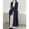 Nuevo cárdigan largo de punto holgado para otoño e invierno, estilo casual, hasta la rodilla, hilo grueso, abrigo suéter talla grande para mujer, algodón grueso