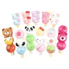 Panda Crema de Fresa Pegamento Accesorios Paleta Hawthorn Confitado Animal de Dibujos Oso Osito Funda para Teléfono Imán para Refrigerador DIY