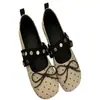 Primer Encuentro con los Zapatos de Cuero Mary Jane Rojos de Punta Redonda con Remaches y Tira Cruzada Retro para Mujer, Versátiles y Cómodos, Zapatos Planos de Ballet Suaves
