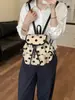 Bolsa de Lino de Lunares de Moda Estilo Perezoso 2026 Nueva Bolsa Tote de Gran Capacidad Mochila Casual para el Trabajo y los Viajes para Mujeres