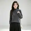 Cardigã de malha casual estilo coreano 2026 plus size, novo casaco suéter folgado de gola alta para outono e inverno