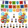 Decoración para fiesta temática del Día de los Muertos en México transfronterizo, bandera hueca, flores, globos, pastel, juego de tarjetas, venta al por mayor