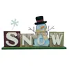 Adornos Navideños Decoración Festiva Muñeco de Nieve Adornos con Letras Decoraciones de Mesa Navideñas