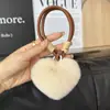 Lindo Conejo Rex Real Peluche Pequeño Corazón de Melocotón Llavero de Coche Colgante Lindo Bola de Felpa Corazón Mochila Escolar Colgante de Bolso Regalo