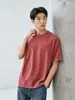 Camiseta de algodón puro de manga corta para hombre estilo vintage, corte holgado europeo y americano, adecuada para adolescentes, Amazon transfronterizo, 180G, marca americana de moda, venta al por mayor
