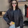 Abrigo chaqueta de béisbol acolchado para mujer corto 2025 primavera y otoño nuevo estilo caliente petite dos algodones ropa de mujer chaqueta bomber