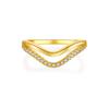 Anillo de Plata 925 de Doble Capa con Diamantes para Mujer Elegante Forma de V Estilo Coreano Lujo Ligero Nuevo Diseño de Nicho Sentido Personalizado Exquisito Anillo