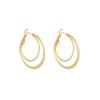 Acero de titanio doble anillo superficie de papel de estaño arete de acero inoxidable nicho ins europeo y americano venta al por mayor estilo europeo y americano aretes círculo alto sentido