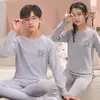 Conjunto de ropa interior térmica de bloques de color para adolescentes, ropa y pantalones de otoño para niños, pijamas para niños, ropa interior básica para el hogar para niñas estudiantes