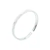 Pulsera abierta de plata de ley 999.9 con diseño de mariposa cóncava cepillada, superficie lisa y simple, pulsera de plata para mujer, apertura ajustable