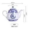 Cuenco bajo de cerámica azul y blanco para tiendas de fideos de Shaanxi, uso comercial para fideos salpicados de aceite, fideos mixtos, sándwiches de carne y cerdo estofado