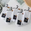 Meias de algodão meias masculinas de cano médio respiráveis absorventes de suor desodorantes meias masculinas primavera e outono versáteis casuais de negócios meias masculinas Preto