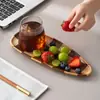 Bandeja de Madera Japonesa Bandeja de Té Casera Bandeja Redonda para Frutas y Pasteles Bandeja para Snacks Soporte para Tazas Taza de Agua Bandeja de Té Bandeja de Almacenamiento