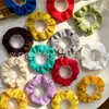 Al por mayor en stock scrunchie rosa simple y suave, coletero de punto de color liso alta elasticidad, diadema, scrunchie