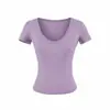 Camiseta de manga corta ajustada con cuello en U para mujer, nuevo estilo de verano 2026, top corto ajustado de color liso llamativo con cintura descubierta