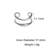 Anillo Abierto Europeo y Americano Transfronterizo de Acero Inoxidable con Líneas Geométricas, Simple y Versátil, Estilo Minimalista, Anillo Ajustable de Acero de Titanio para Mujer