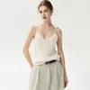 Camisola de cachemira suave y cómoda de punto gofre, corte ajustado para mujer, versátil con tirantes finos, estilo nuevo