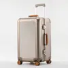 Nueva Maleta Multifuncional con Marco de Aleación de Aluminio Engrosado para Hombres y Mujeres 20 pulgadas Retro 24 pulgadas de Cabina Maleta de Viaje Pura de PC