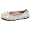 Zapatos náuticos bajos, planos, que aumentan la altura, sin cordones, con lazo de moño, mocasines franceses suaves tipo ballet, zapatos versátiles para mujer