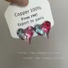 Estilo Hada Vintage Color Gelatina Combinación Amor Pendientes Lujo Ligero Sentido de Gama Alta Nicho Gradiente Francés Elegante Pendientes Pendientes