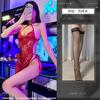 Lencería Sexy de Noche, Bata de Noche con Encaje de Pestañas, Uniforme, Belleza Estilo Chino, Cheongsam Retro Transparente con Cordones, Bata de Noche con Cordones