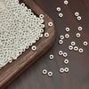 Plata de Ley S925 Cuentas de Rueda Cuentas de Ábaco Accesorios para Joyería Cuentas Espaciadoras Lisas Cuentas Sueltas Cuentas Brillantes Espaciadores Redondos para Ensartar DIY