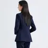 Traje Azul Marino Traje para Mujer en Primavera y Otoño Lugar de Trabajo Estilo Ligero y Maduro Ropa de Trabajo para Mujer Traje Formal Profesional de Alta Gama