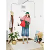 Camiseta de Manga Larga a Rayas Patchwork Retro Americana de Moda Sudadera Unisex de Moda Camiseta Base Superior V01
