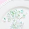 Cuentas de Vidrio Cúbicas Burbuja Agujero Recto Cuentas Cuentas DIY Joyería Hecha a Mano Aretes con Cuentas Material de Accesorios