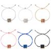 Pulsera cuadrada con cordón directo de fábrica, colgante de resina de piedra natural de imitación, accesorios simples coreanos, regalo de Navidad