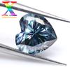 Moissanita Colorida en Forma de Corazón Moissanita Azul Suizo Piedra Suelta Se Puede Engastar con Anillos y Piedras