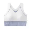 Top deportivo sin costuras de tirantes anchos con copas incorporadas, hermoso diseño de espalda, adecuado para yoga, fitness, running, aeróbicos, ropa interior a prueba de impactos, cómodo y transpirable