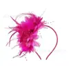 Popular Headband de Penas Amazon Headress Estilo Retro Europeu e Americano para Noiva Headress de Penas Flor Flor de Festival de Corridas de Cavalo Acessórios de Cabelo Preto
