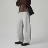 2026 nova calça de moletom curva estilo americano da moda com camada de ar e design simples para homens, oferecendo uma sensação relaxada urbana de alta qualidade