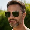 Óculos de Sol Masculinos da Moda Europeia e Americana com Armação Quadrada para Dirigir, Óculos de Sol Masculinos Estilo Punk Retrô, Atacado Transfronteiriço Óculos para Caminhada ao Ar Livre