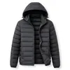 Nueva Chaqueta de Algodón Ligera con Capucha de Color Sólido para Hombre de Invierno Ropa de Algodón Casual para Jóvenes Ropa de Abrigo Hombre