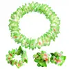 Fiesta Kaifeng 80 piezas flor cifrado engrosado collar hawaiano anillo para la cabeza pulsera juego de cuatro piezas actuación en escenario disfraz