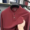 Sudadera Casual Cálida de Invierno para Hombre, Camiseta Base de Manga Larga, Camiseta Térmica de Doble Cara con Cuello Semi Alto para Hombre, Venta al por Mayor