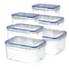 Caixa de armazenamento doméstica simples com tampa, grande capacidade, retangular, caixa de armazenamento prática, transparente, prática para organizar e armazenar