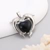 Colgante de Corazón de Delfín de Piedra Natural y Cristal de Venta Caliente Transfronteriza Colgante de Collar para Pareja DIY Accesorios de Joyería Venta al por Mayor