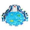 Equipamento de Parque Aquático Inflável para Exterior Grande Suporte Móvel Piscina Piscina Tobogã Aquático Infantil Castelo
