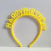 Diadema de Perlas para Cumpleaños con Letras Felizcumpleaños Diadema para el Cabello Infantil Diadema Corona Sombrero de Cumpleaños Venta al por Mayor Transfronteriza