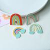 Estilo ins linhas coloridas de formato especial nuvem bolinhas arco-íris brincos de resina diy acessórios de cabelo capa de celular material atacado