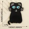 Adesivos Bordados Autoadesivos Estilo Coreano Gato Preto de Olhos Azuis Fofos para Bolsas, Adesivos Decorativos Macios e Fofos, Adesivos Patch, Adesivos de Tecido DIY